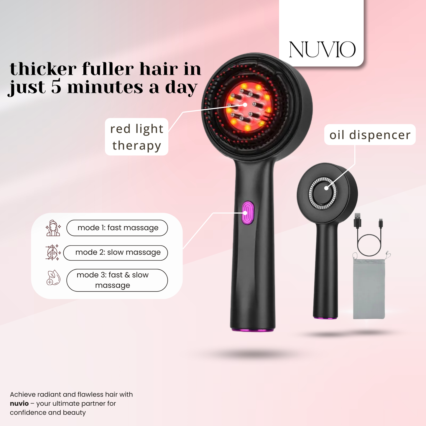 Red Light Scalp Massager Brush